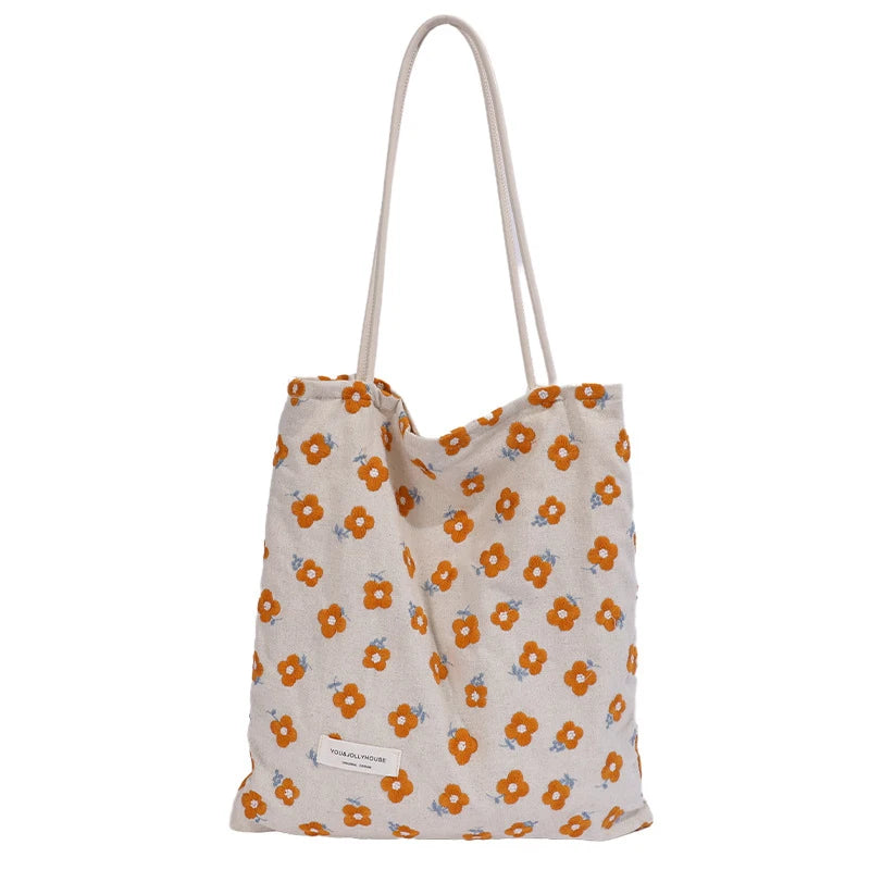 Women Floral Canvas Tote Bag – Large Capacity Shoulder Bag Canvas Tote Bag Nixie