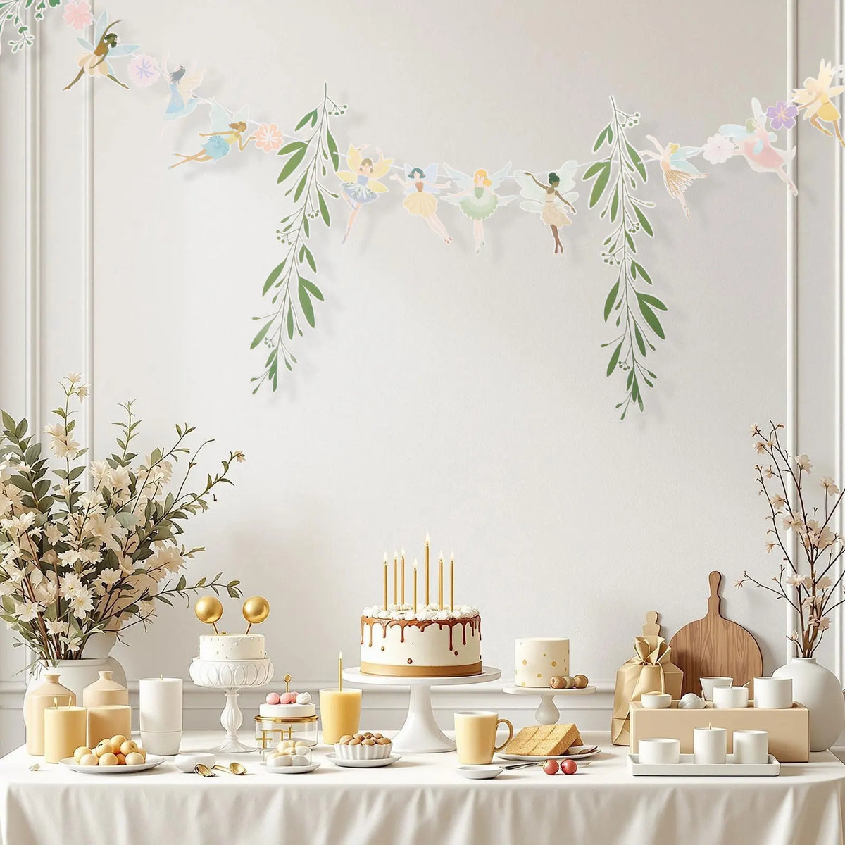 8Pcs Flower Fairy Banner Garland – Colorful Party Decoration Party Banner Garland Nixie