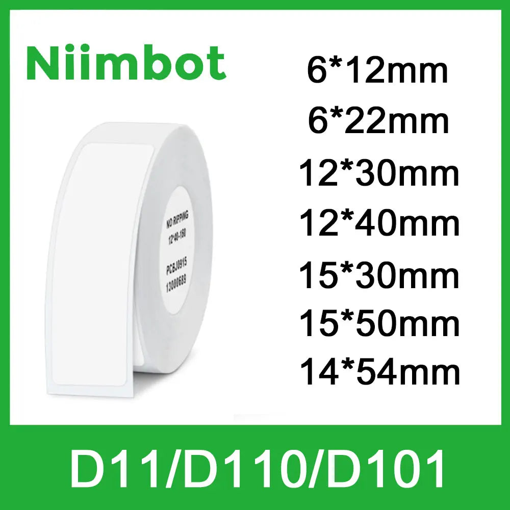 Niimbot D11 D110 D101 White Waterproof Thermal Label Paper Roll Thermal Label Paper Nixie