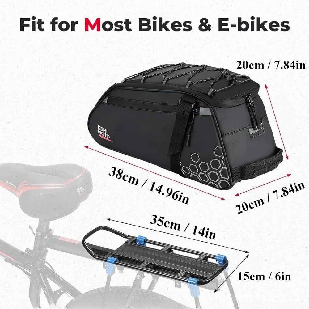 KEMITOUR Waterproof Rear Bike Rack Bag 8L/11L Pannier Trunk Bag Bicycle Pannier Bag Nixie
