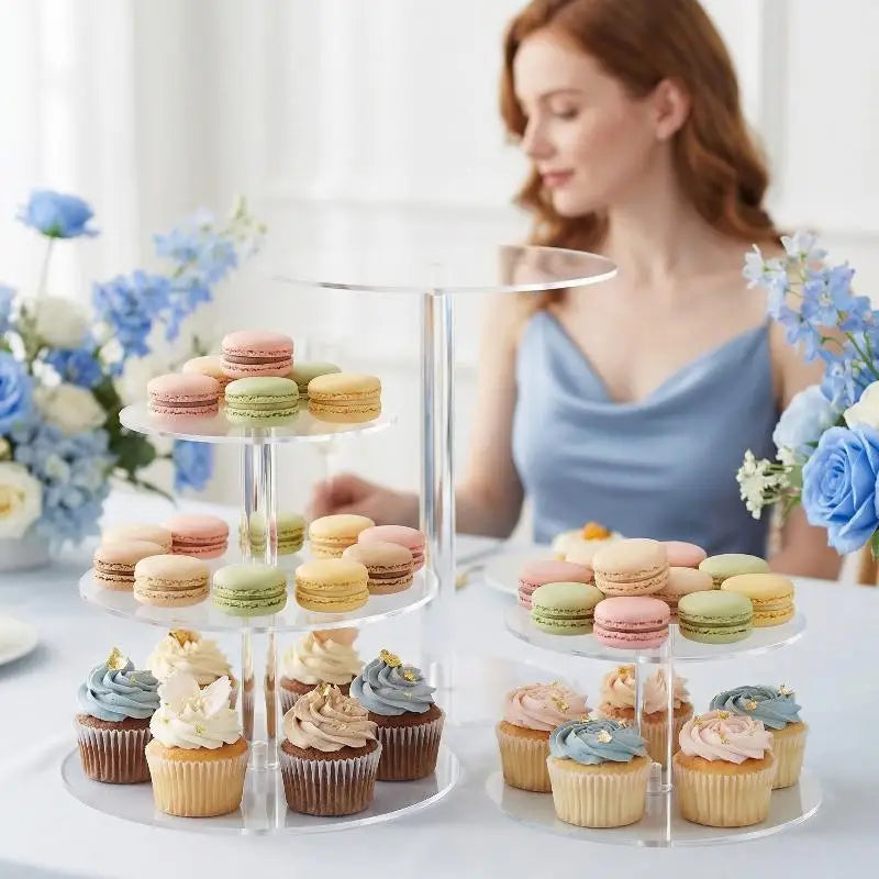 Transparent Acrylic Round Cake Stand | Party Dessert Display