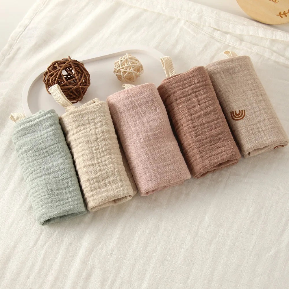4-Layer Cotton Baby Washcloths – Soft Gauze Burp Cloths 3-5 Pack