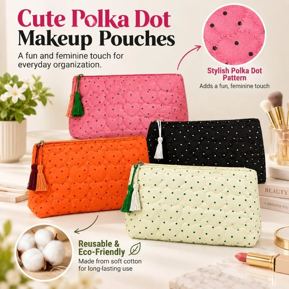 Polka Dot Cosmetic Bag Large Waterproof Travel Toiletry Pouch Cosmetic Travel Bag Nixie
