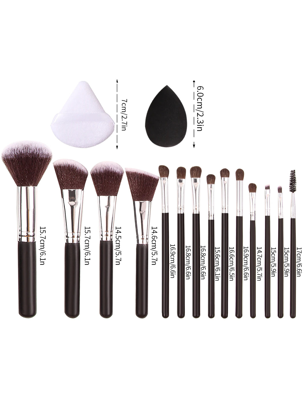 18-Piece Professional Makeup Brush Set – Wood & Wool Fiber Makeup Brush Set Nixie
