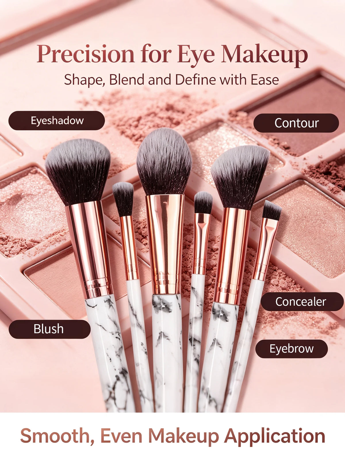 10-Piece Makeup Brush Set with Powder Puff & Sponge Makeup Brush Set Nixie