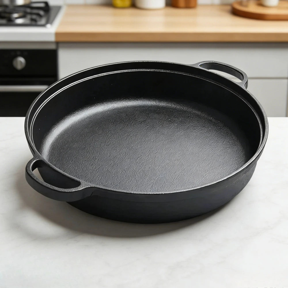 Cast Iron Skillet with Handle – Steak, Pizza & Camping Pan Cast Iron Skillet Nixie