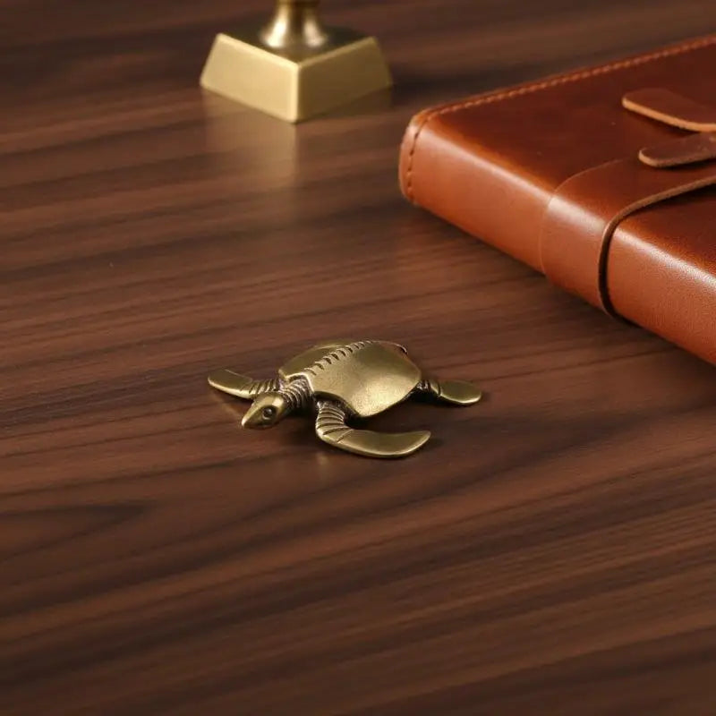 Vintage Brass Turtle Figurine – Tea Pet & Desk Ornament Brass Figurine Nixie