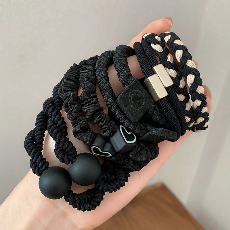 10-Pack Colorful Scrunchies Elastic Hair Ties for Women & Girls