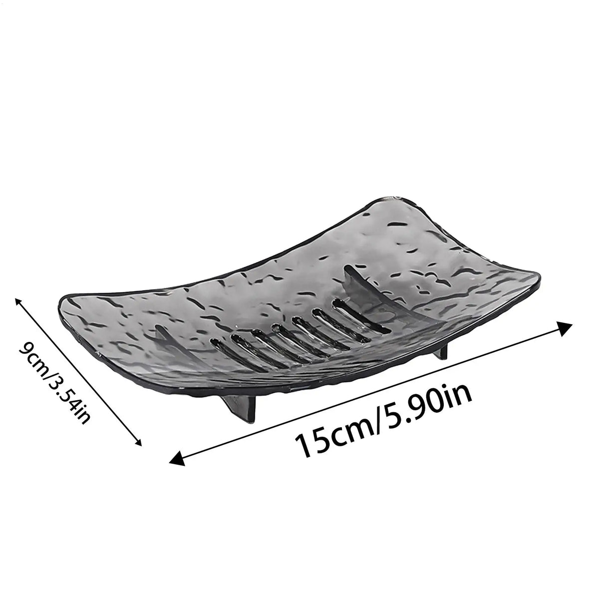 Glacier Pattern Soap Dish with Drain Hole – Clear PET Holder Soap Dish Nixie