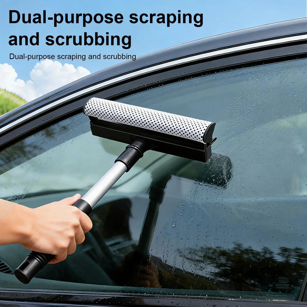 2-in-1 Retractable Window Squeegee & Cleaning Brush Window Squeegee Brush Nixie