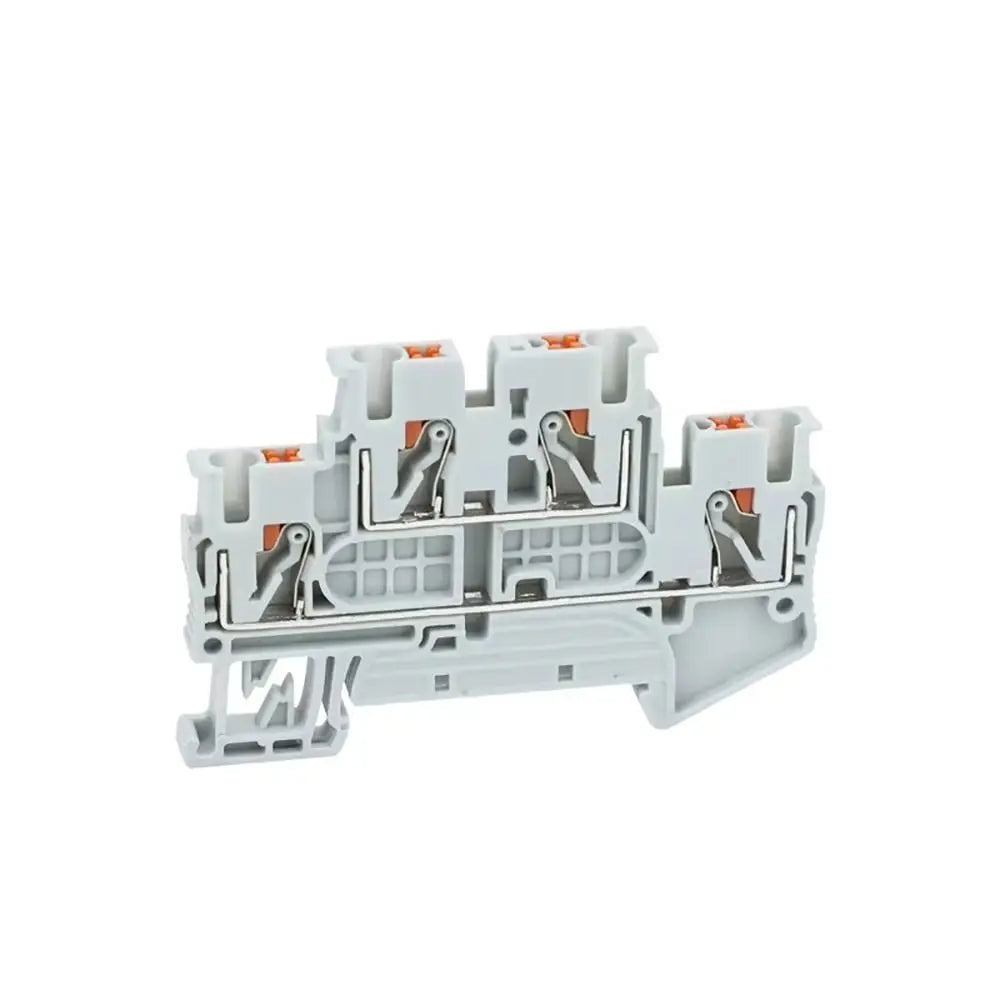 4Pcs PTTB-2.5 Double Layer Spring Terminal Block | DIN Rail
