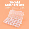 28-Compartment Plastic Organizer for Nail Art, Beads & Crafts Craft Storage Organizer Nixie 28 Grids