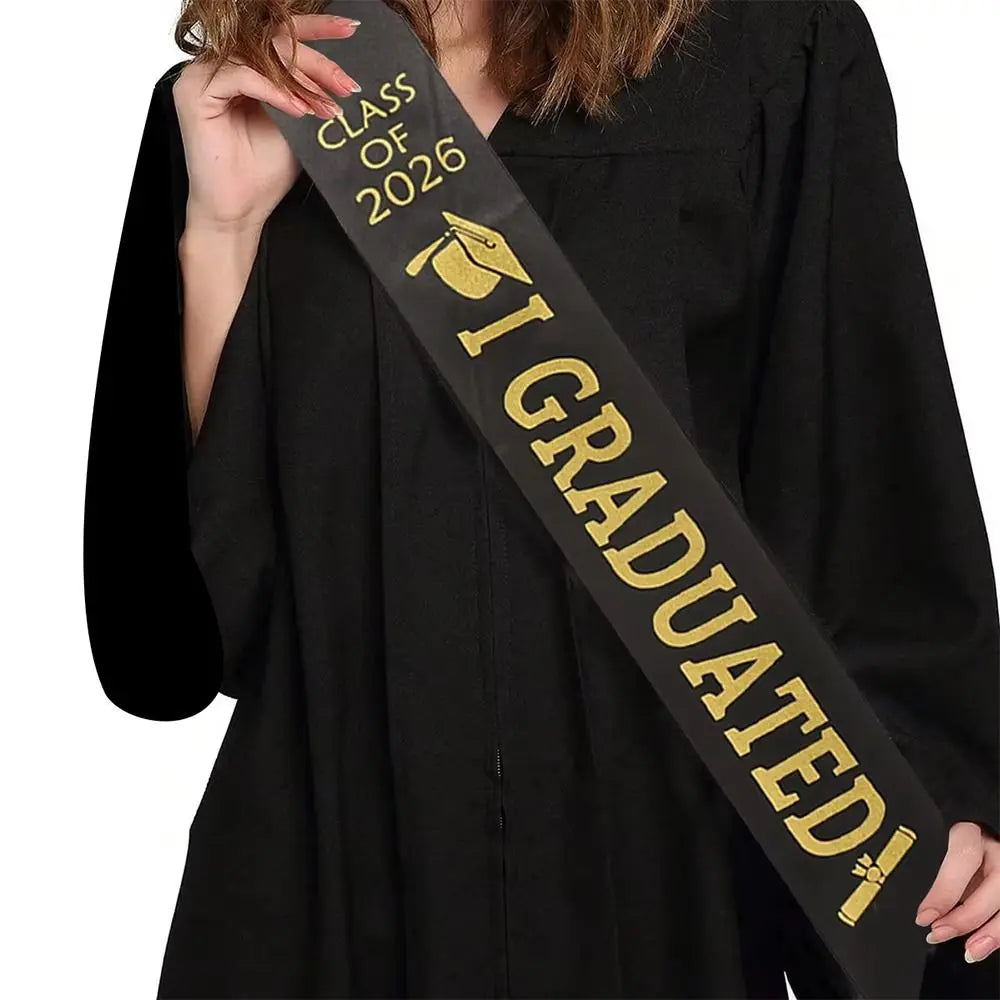 Class of 2026 Graduation Stole Sash – Unisex Satin Honor Scarf Graduation Stole Sash Nixie