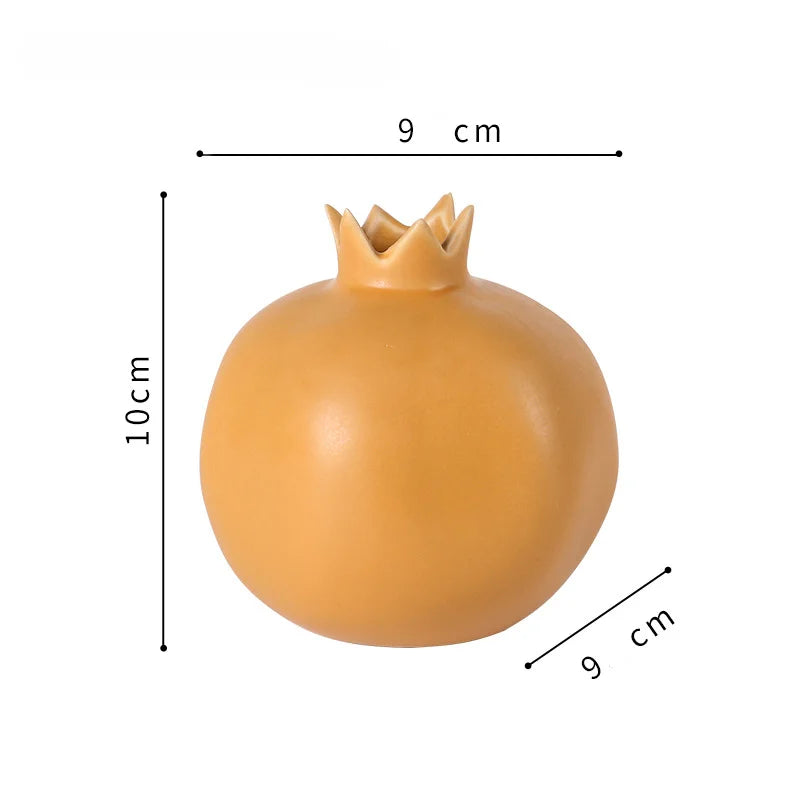 Morandi Ceramic Pomegranate Ornament | Minimalist Home Décor Ceramic Home Ornament Nixie Medium yellow