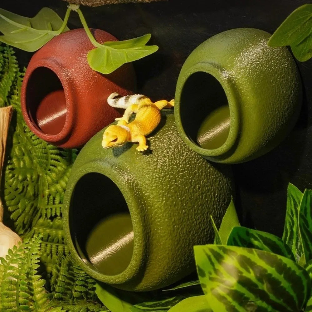 Wall-Mounted Reptile Hideout Cave with Suction Cup | Terrarium Reptile Hideout Cave Nixie