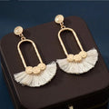 Bohemian Gold Plated Geometric Tassel Drop Earrings – Women Tassel Drop Earrings Nixie XL1845-7C7