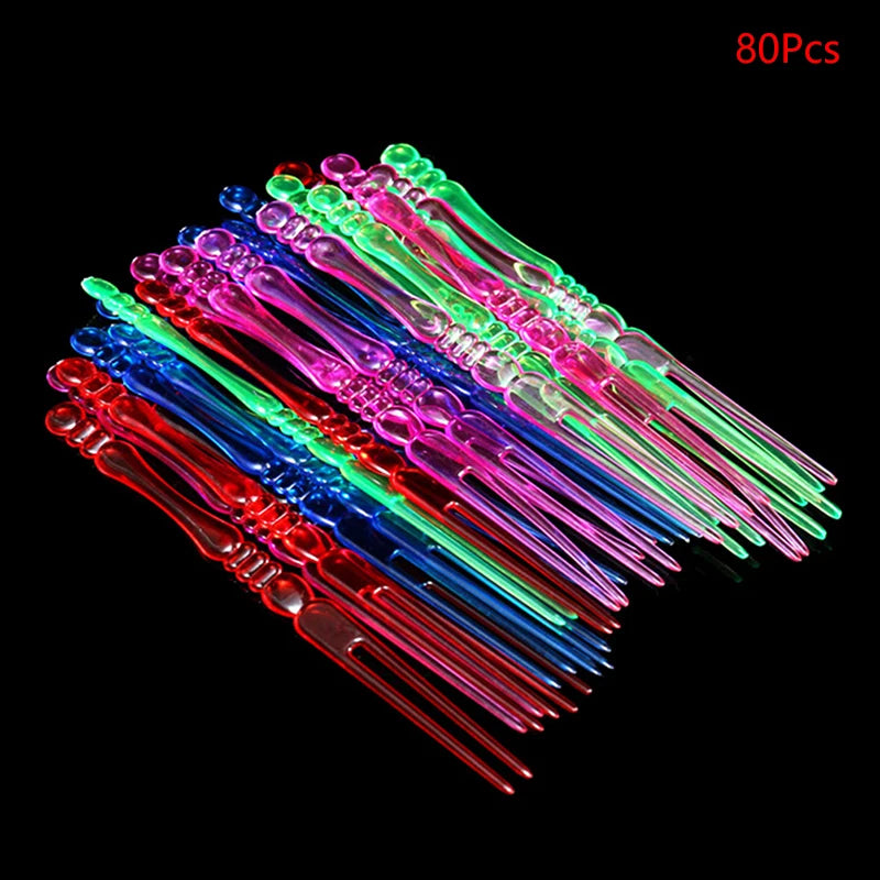 80pcs Disposable Mini Plastic Forks for Party, BBQ & Fruit