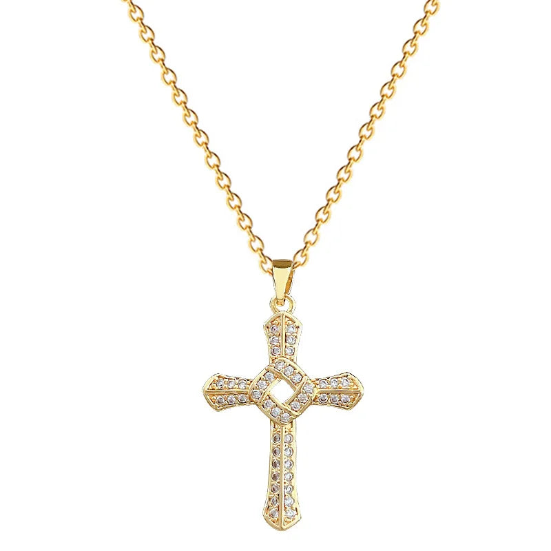Luxury Gold Cross Pendant Necklace – Stainless Steel Choker Pendant Necklace Nixie