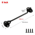 Stainless Steel Wind Hook Door Window Latch – Heavy Duty Lock Door Window Latch Nixie black-6 inch