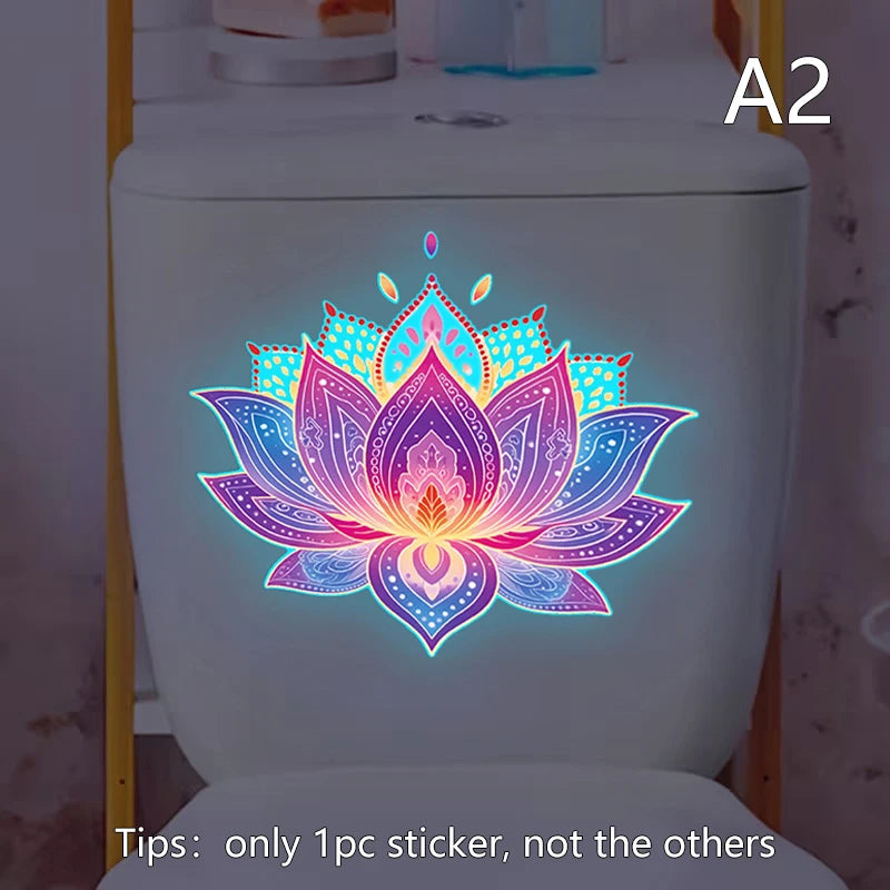 Glow-in-the-Dark Lotus PVC Sticker – Removable Wall Decal Glow Wall Decal Nixie A2