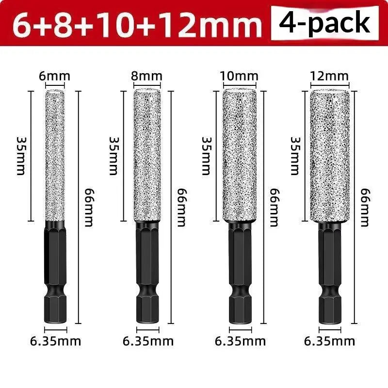 Vacuum Brazed Diamond Dry Drill Bit Set 5–12mm | Pack of 2 Diamond Drill Bit Set Nixie