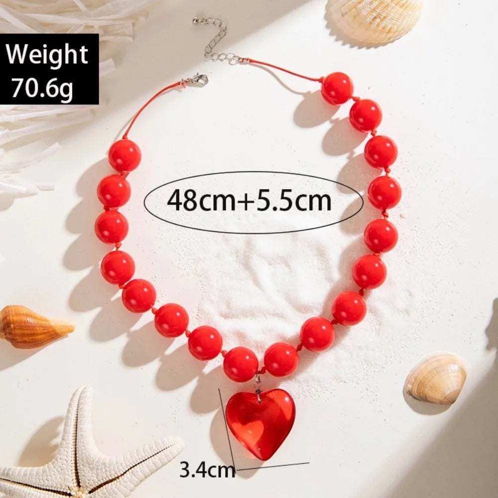 Bold Heart Pendant Necklace – Adjustable Women's Fashion Jewelry