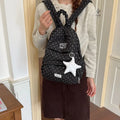 Polka Dot Nylon Backpack for Women – Lightweight Travel Bag Women's Backpack Nixie Black