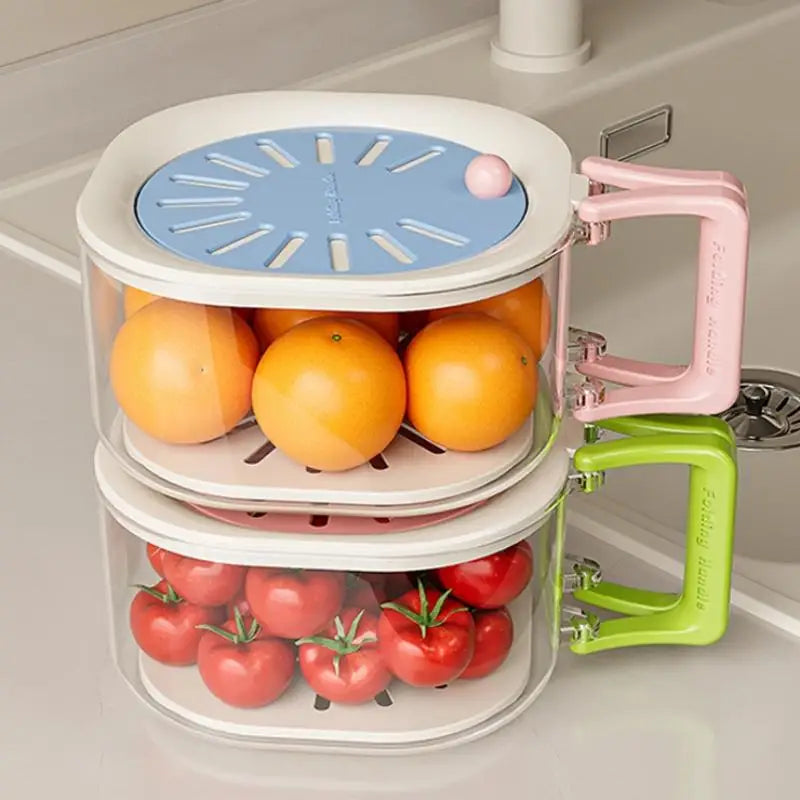 Expandable Drain Basket 2-in-1 Fruit & Vegetable Rinser with Lid Colander Drain Basket Nixie