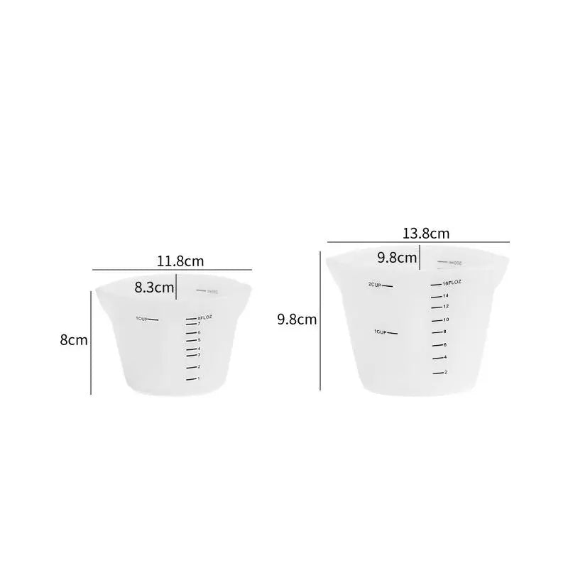 Silicone Measuring Cups 250ml & 500ml – Nonstick Resin Craft Tool Silicone Measuring Cup Nixie
