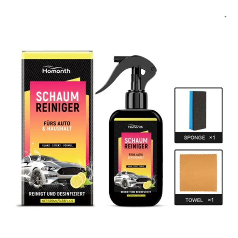 Waterless Car Wash Spray Kit – Streak-Free Shine & Sponge Car Cleaning Spray Nixie Clean foam