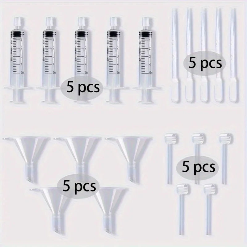 Perfume Transfer Set – Funnel, Pipette, Dropper & Syringe 20/40pc Cosmetic Transfer Tools Nixie Default Title