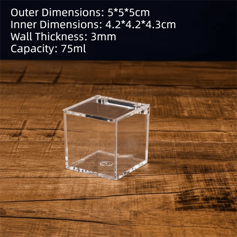 Clear Acrylic Cube Box with Lid – Stackable Display Organizer