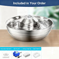 2L Stainless Steel Cat & Dog Water Fountain with Filter Pet Water Fountain Nixie combo meal