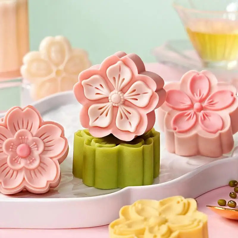 Cherry Blossom Mooncake Mold Press | Non-Stick Food Grade Mooncake Baking Mold Nixie