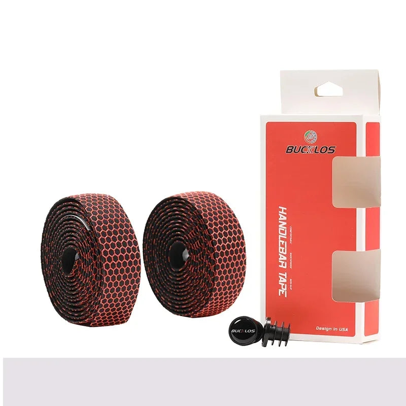 BUCKLOS Road Bike Handlebar Tape – Anti-Slip PU EVA Grip Wrap Bike Handlebar Tape Nixie Red