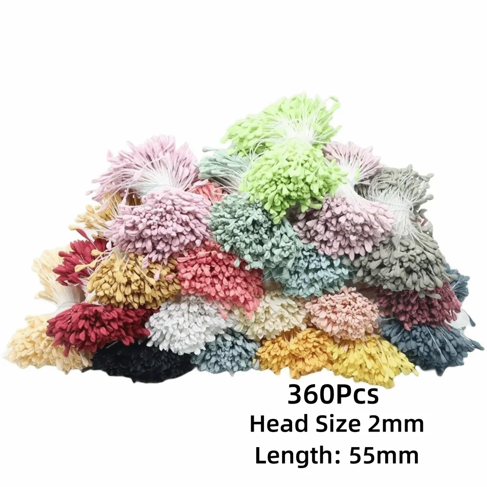 360Pcs Artificial Flower Stamens 55mm Matte DIY Floral Pistils Floral Craft Stamens Nixie