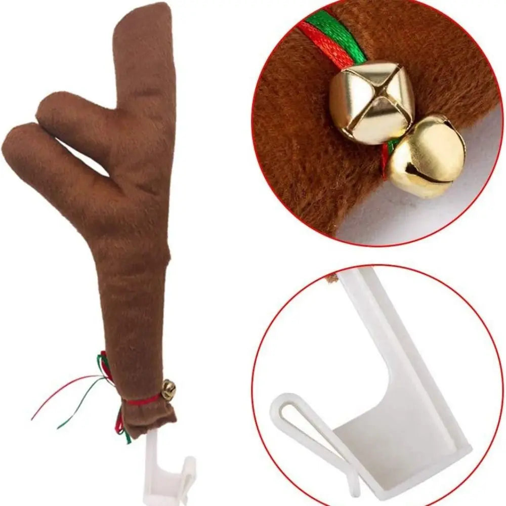 Christmas Car Reindeer Antlers & Red Nose Decoration Set Car Holiday Decoration Nixie