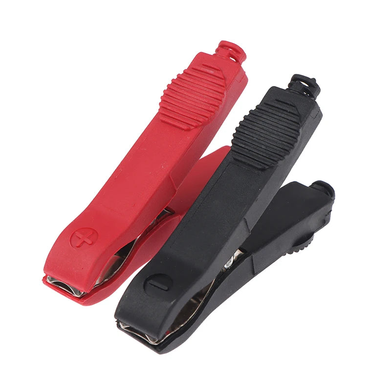 2Pcs 75mm Insulated Alligator Clips Red & Black Battery Test Leads Battery Test Clips Nixie