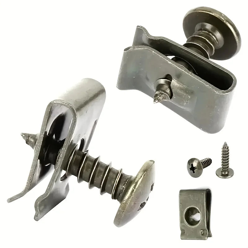 Car U-Type Metal Screw Clips – Anti-Rust Fender Bumper Fasteners Auto Body Fastener Clips Nixie