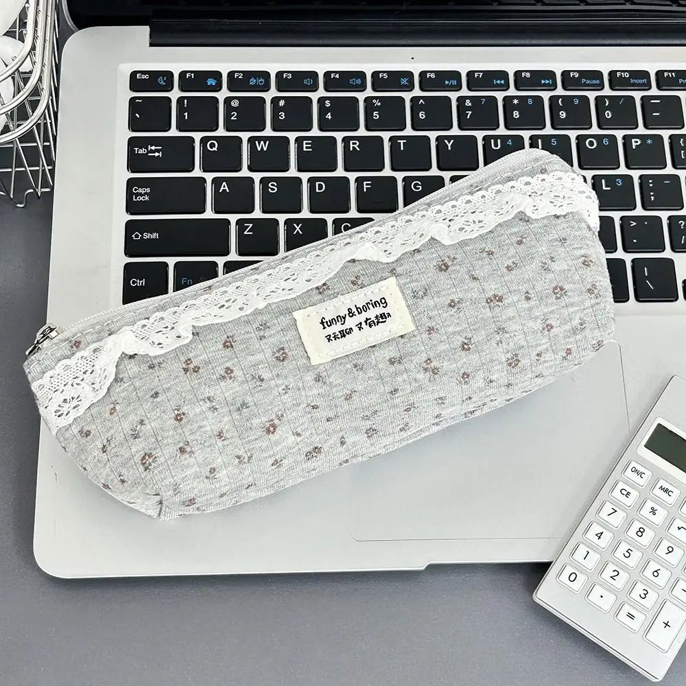 Floral Lace Pencil Case – Large Capacity Student Pouch Pencil Case Pouch Nixie