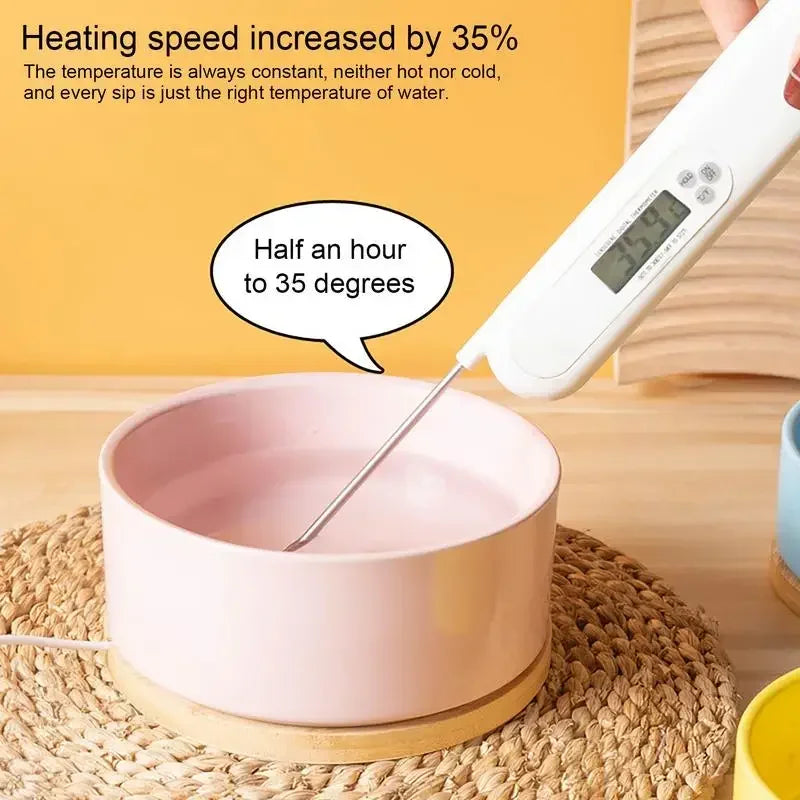 Heated Ceramic Pet Water Bowl – Thermostatic Dog & Cat Feeder Heated Pet Bowl Nixie