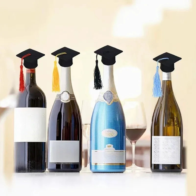 10PCS Mini Felt Tassel Graduation Hats – Party Bottle Decor Party Decoration Nixie