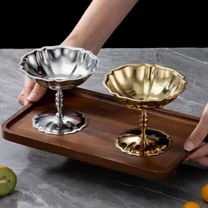 Stainless Steel Ice Cream Goblet Retro Dessert Cup | Nixie Dessert Goblet Cup Nixie
