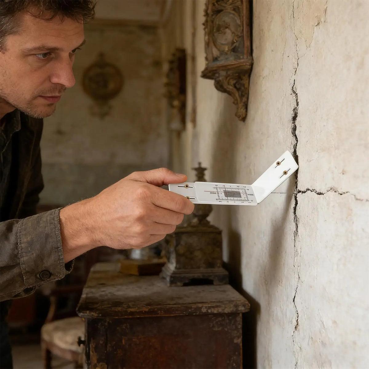 Acrylic Crack Gauge Monitor for Building Walls | XY Scale