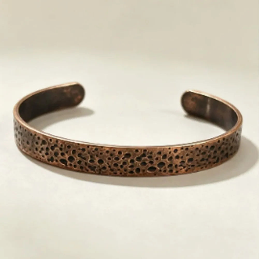 Pure Copper Open Cuff Bracelet – Adjustable Unisex Bangle
