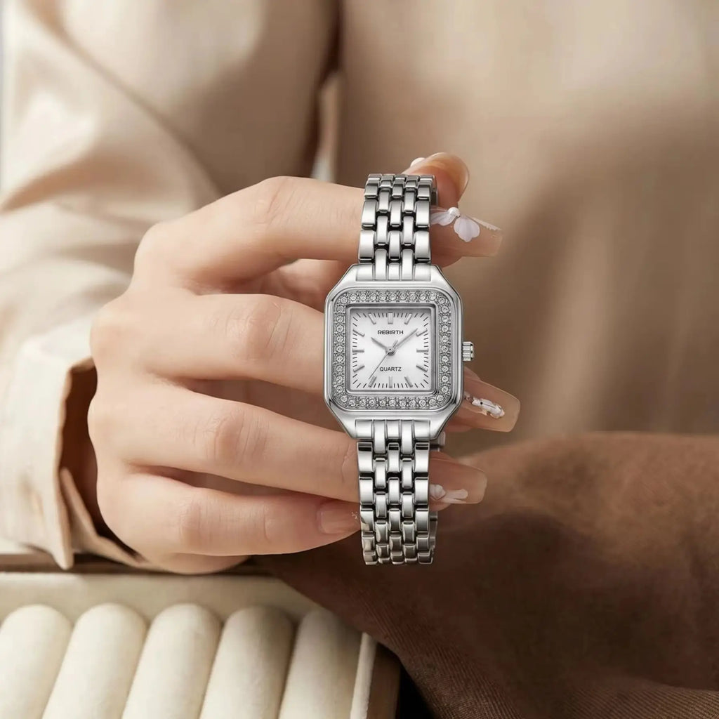 REBIRTH Business Classic Quartz Watch – Silver | Minimalist Quartz Wristwatch Nixie
