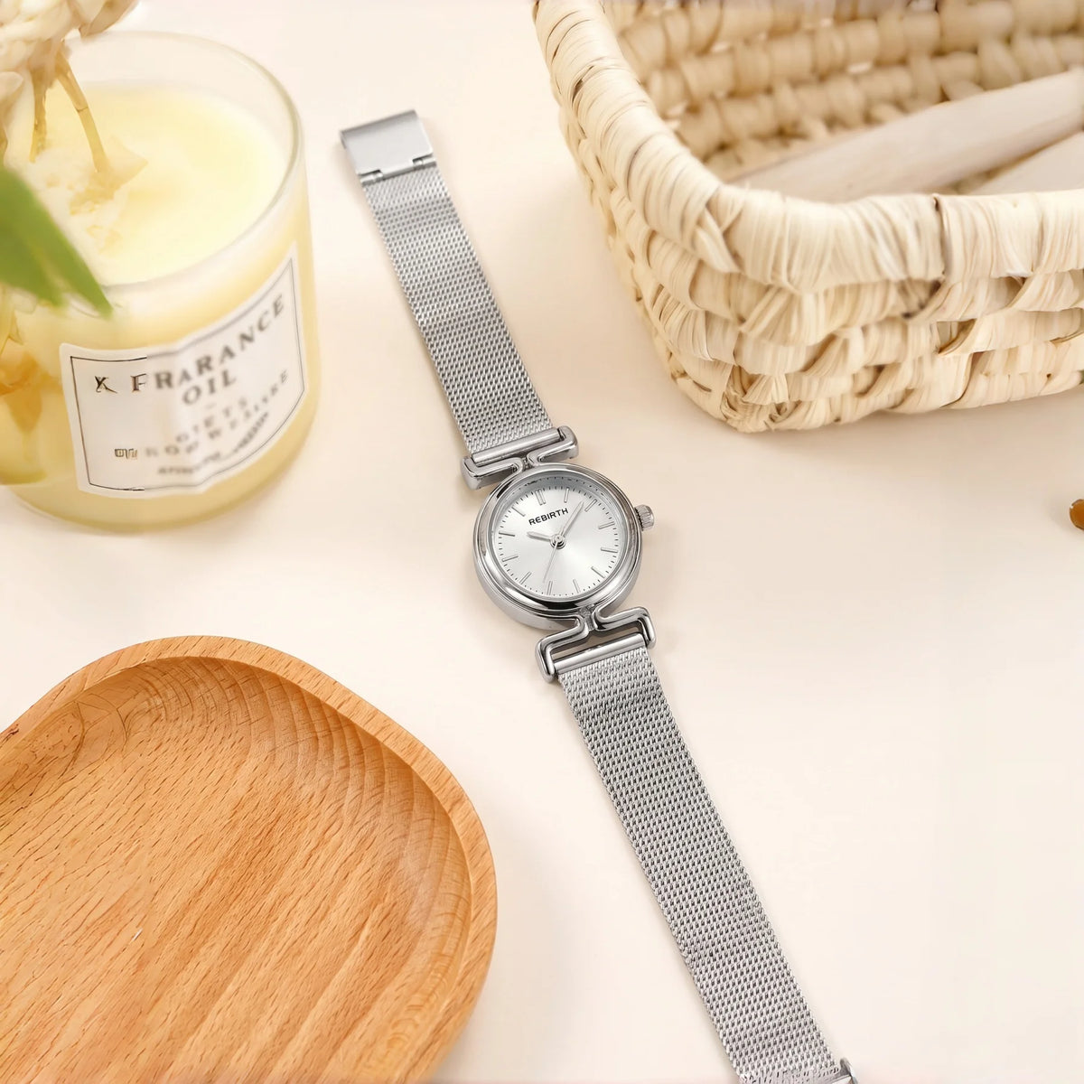 REBIRTH Simple Casual Quartz Watch – Alloy, Numberless Dial Quartz Wristwatch Nixie