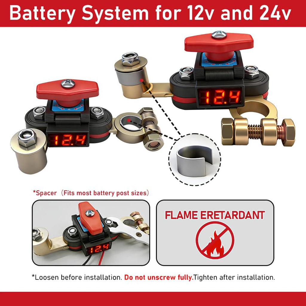 12V 24V LCD Battery Disconnect Switch 100A Dual Rotation Battery Disconnect Switch Nixie