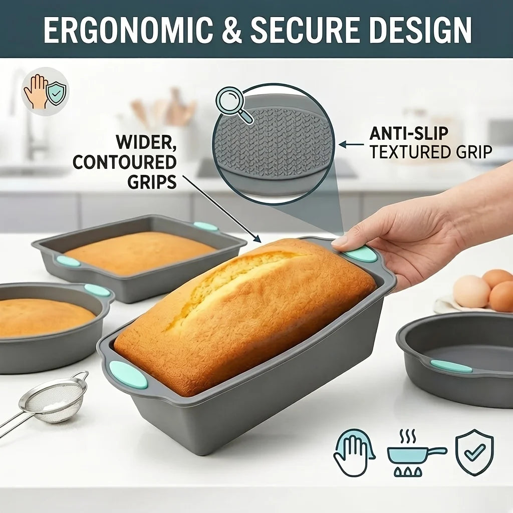 5-Piece Silicone Bakeware Set – Non-Stick Cake & Bread Molds Silicone Bakeware Set Nixie