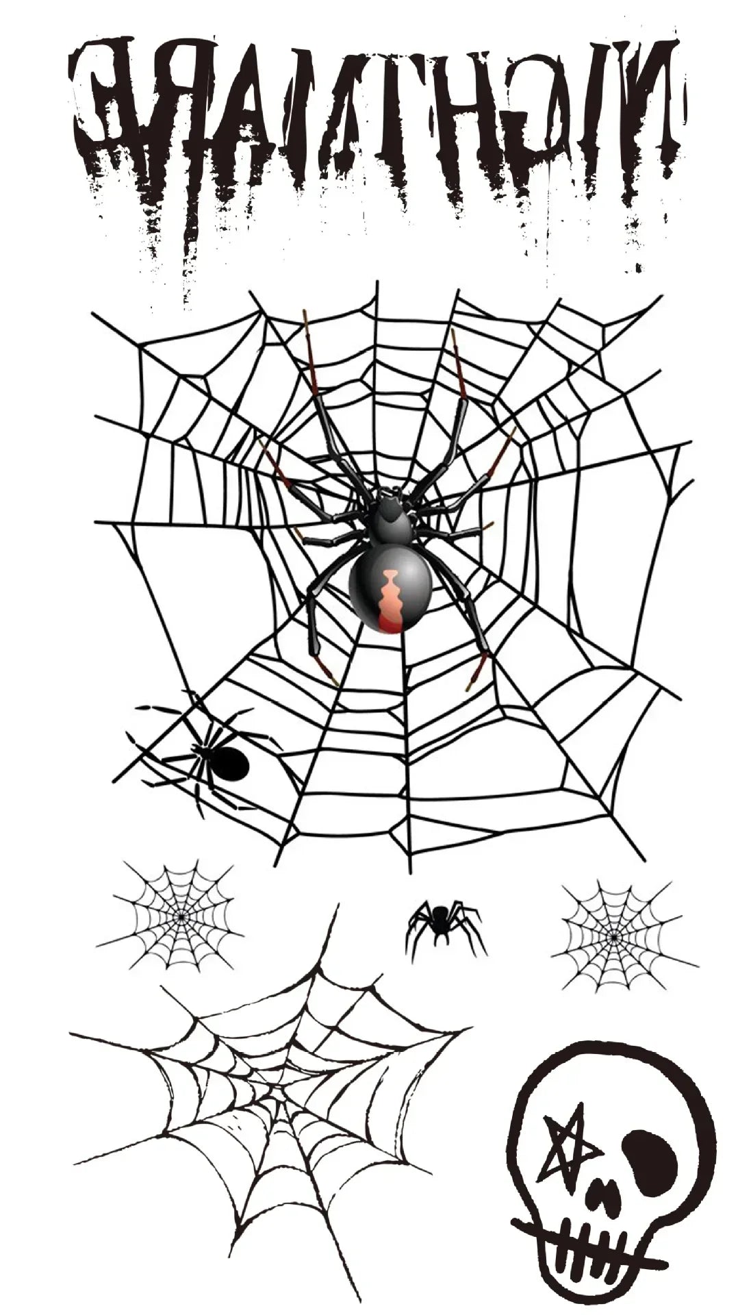 Halloween Scar Spider Temporary Tattoo Stickers – 40 Designs Temporary Tattoo Sticker Nixie 30